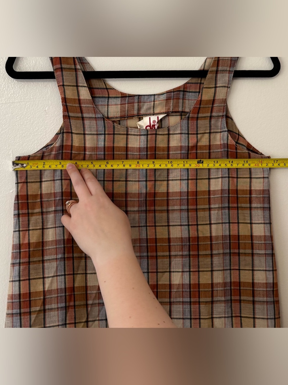 Vintage Y2K Plaid Tiered Midi Dress Size 7/8 Fairygrunge Whimsical Boho - Picture 6 of 11